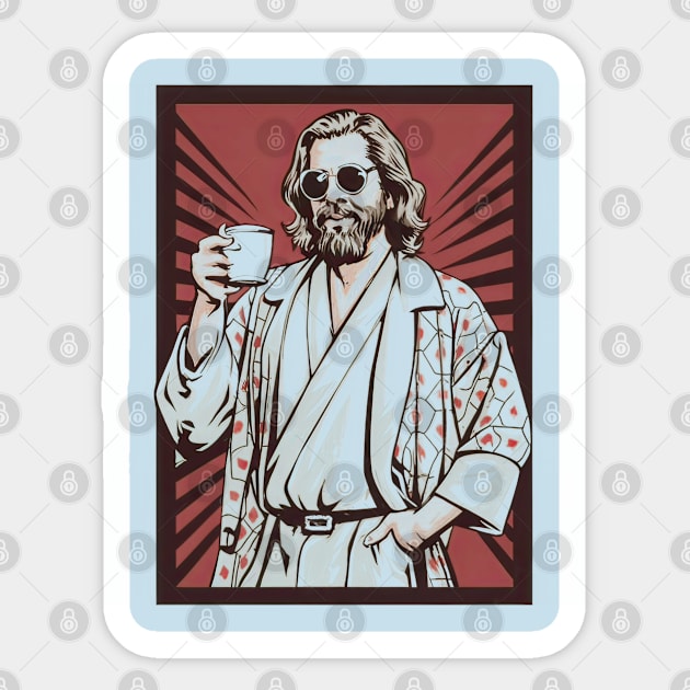 The big lebowski the dude Sticker by Aldrvnd